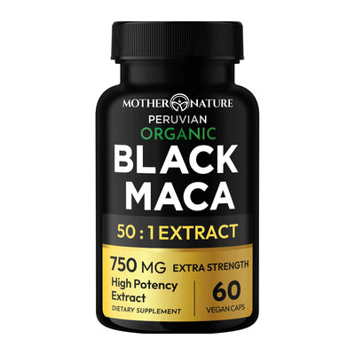 Mother Nature Organics Organic Black Maca 50:1 Extract capsules, 60 count bottle - Mother Nature Organics