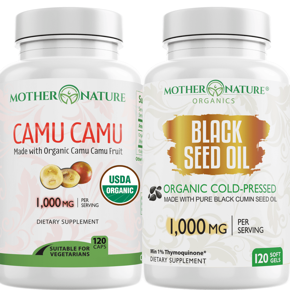 Organic Camu Camu and Black Seed Oil Capsules Bundle — Mother Nature Organics