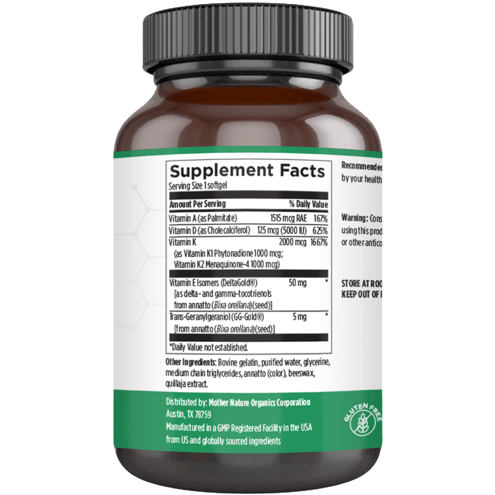 ADK Evail vitamins A D K softgels 5000 IU D3 — Mother Nature Organics