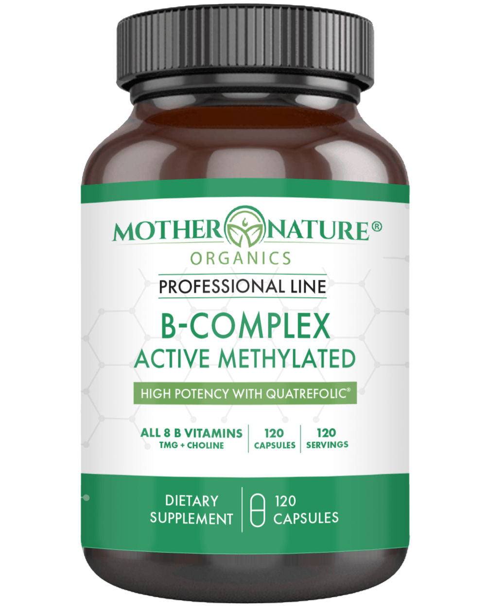 B-Complex High Potency with Quatrefolic methylated B vitamins — Mother Nature Organics