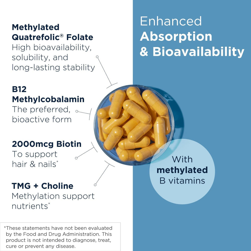 B-Complex High Potency with Quatrefolic methylated B vitamins — Mother Nature Organics