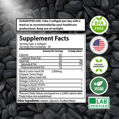 Black Seed Oil Capsules 2,000mg (Softgel)