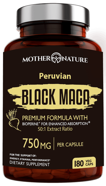 Organic Black Maca Root 750mg | 50:1 Extract