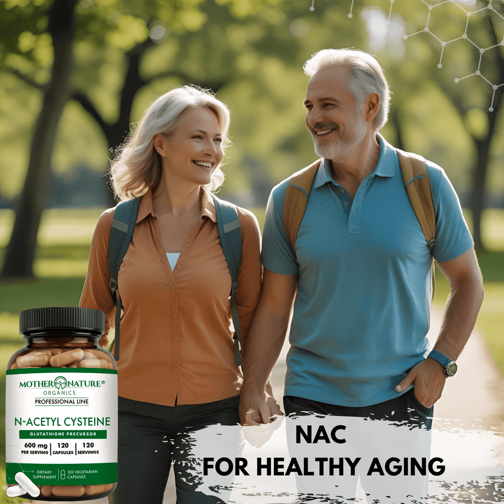NAC Capsules N-Acetyl Cysteine bottle — Mother Nature Organics