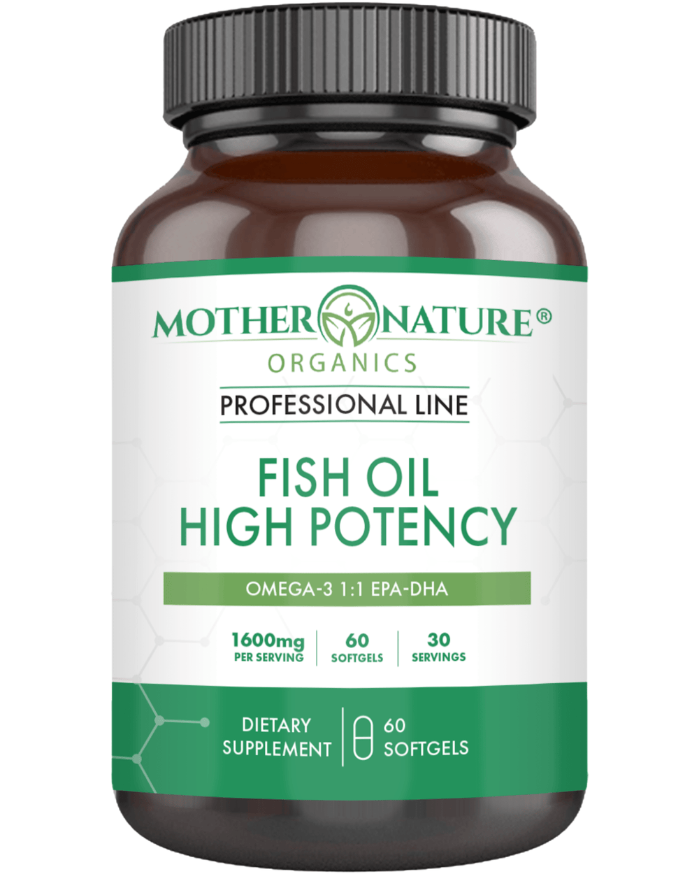Fish Oil High Potency Omega-3 1:1 EPA DHA 800mg softgels — Mother Nature Organics