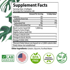 Black Seed Oil Capsules 1,000mg (Softgel)