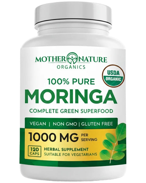Mother Nature Organics Organic Moringa Capsules, 120 count bottle