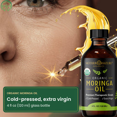 Moringa oil 4 fl oz glass bottle with dropper, cold-pressed, extra virgin