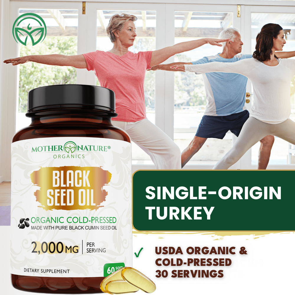 Group outdoors with Mother Nature Organics Black Seed Oil Capsules 2000 mg, single-origin from Turkey, USDA Organic