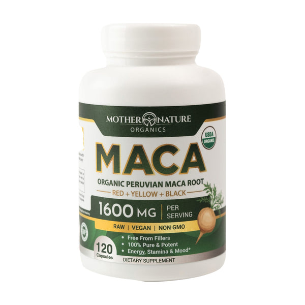 Mother Nature Organics Organic Maca Root Capsules, 120 count bottle