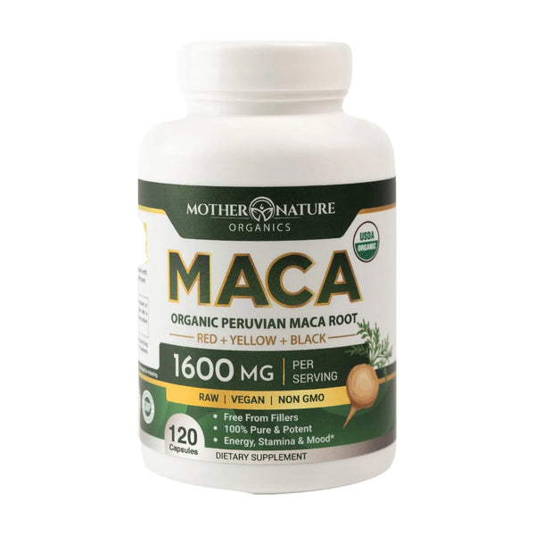 Mother Nature Organics Organic Maca Root Capsules, 120 count bottle