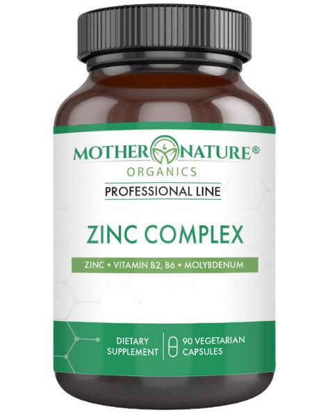 Zinc Complex Capsules 30mg bisglycinate — 90 vegetarian capsules Mother Nature Organics