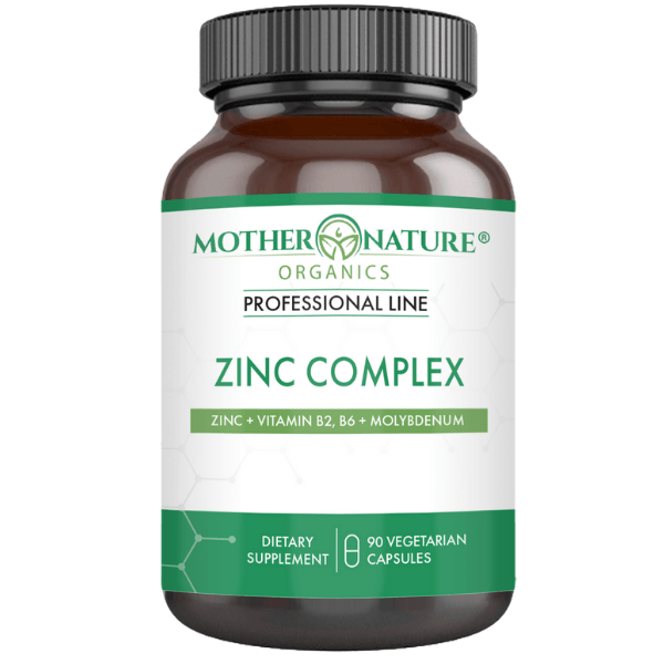 Zinc Complex Capsules 30mg bisglycinate — 90 vegetarian capsules Mother Nature Organics