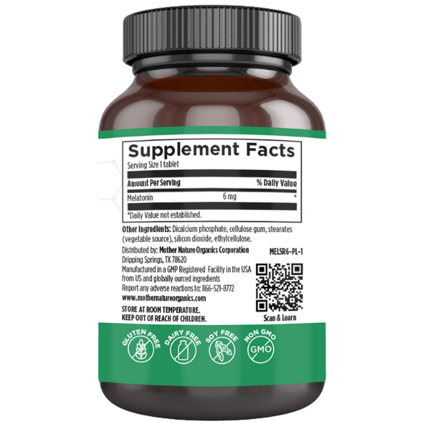Melatonin 6 mg Slow Release Tablets | 60 Count